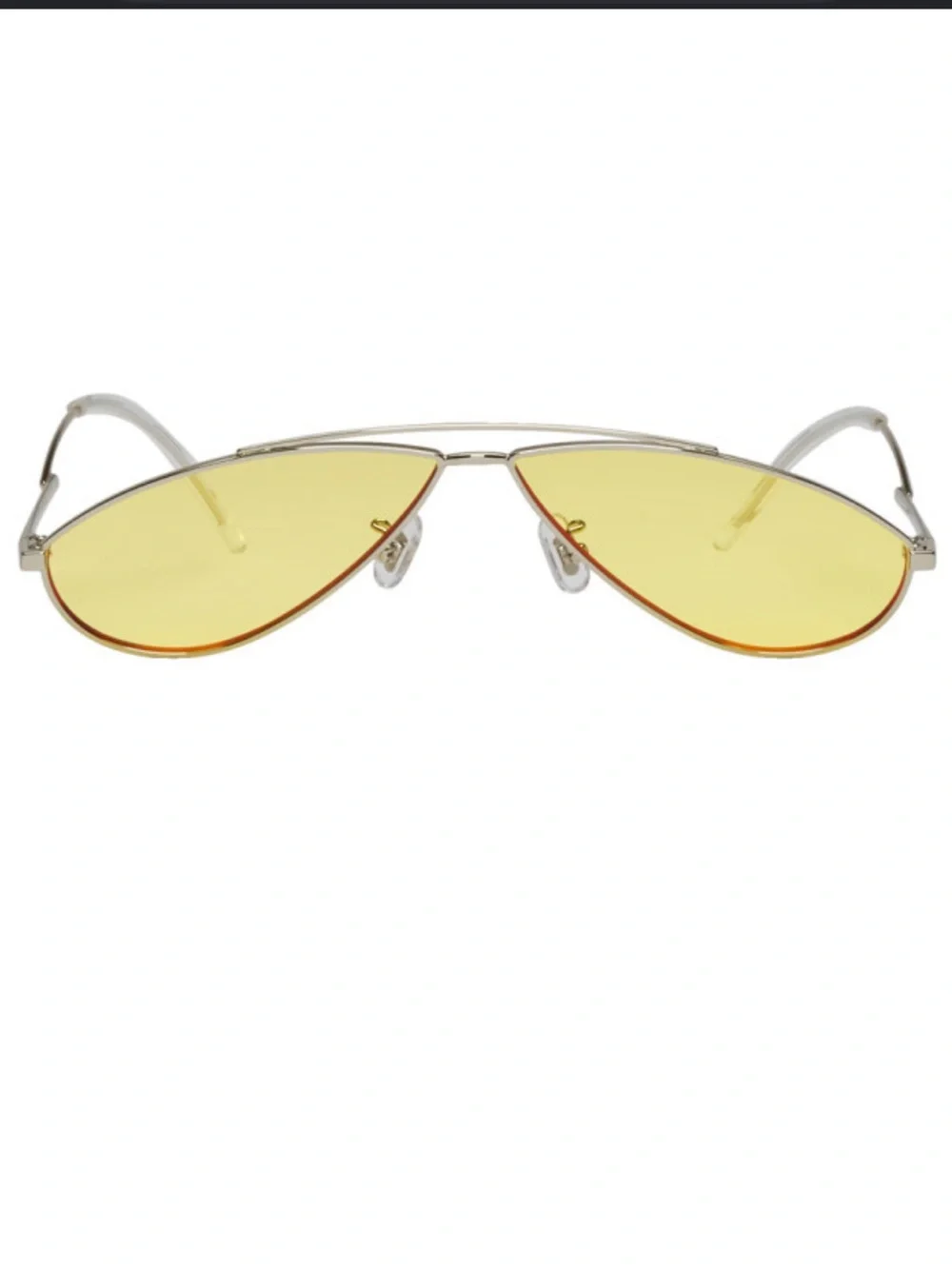 Authentic GENTLE MONSTER Yellow Lens Silver Metal Aviator Sunglasses